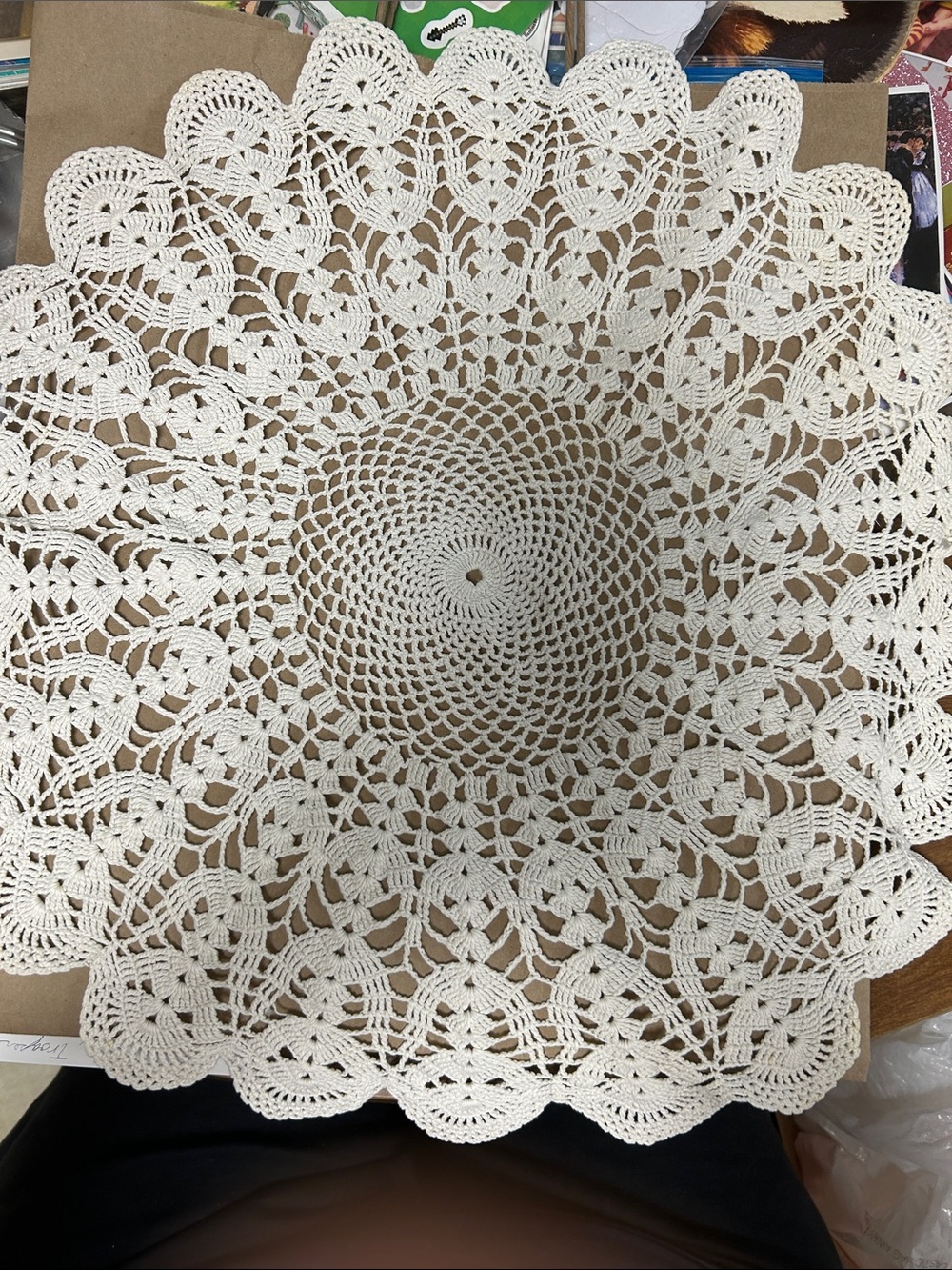 Handmade Cream Crochet Doily - Decorative Table Accent
